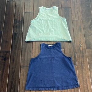 Double Zero Women’s Tank Tops - Navy and Mint